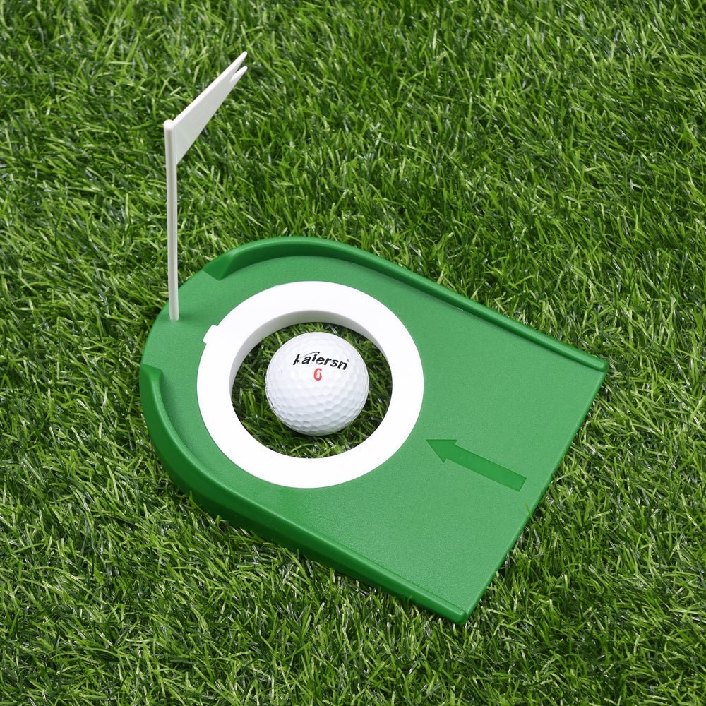 2Pcs Indoor Golf Putting Trainer With Hole Flag Putter Green Practice Aid Yard Outdoor Training