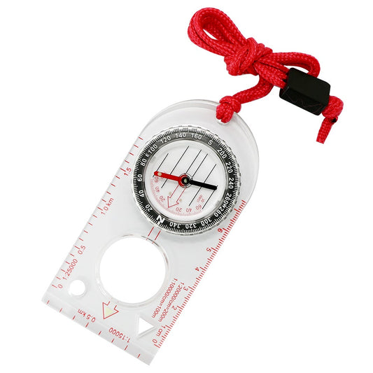 2Pcs Luminous Compass Map Ruler Dial Direction Hunting Waterproof Transparent Outdoor Tool Military Portable Camping Ref