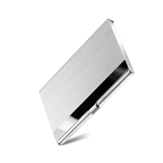 2Pcs Office Stainless Steel Metal Business Card Box Exhibition Storage