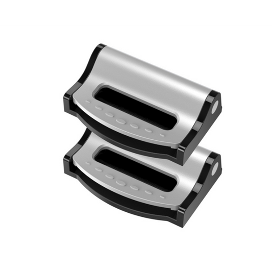 2Pcs Vehicle Seat Belt Clamp Tightening Adjustment Safety Clip Silver