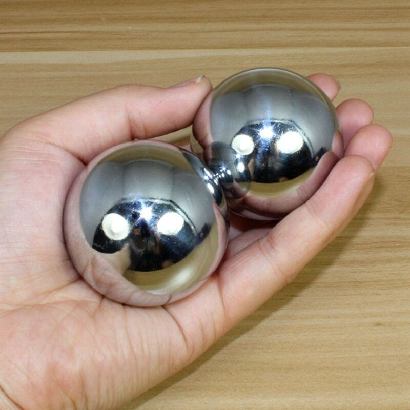 2Pcs Baoding Balls Daily Meditation Silver Stress Relief Chrome Iron Care Therapy Handballs Finger Exercise Durable