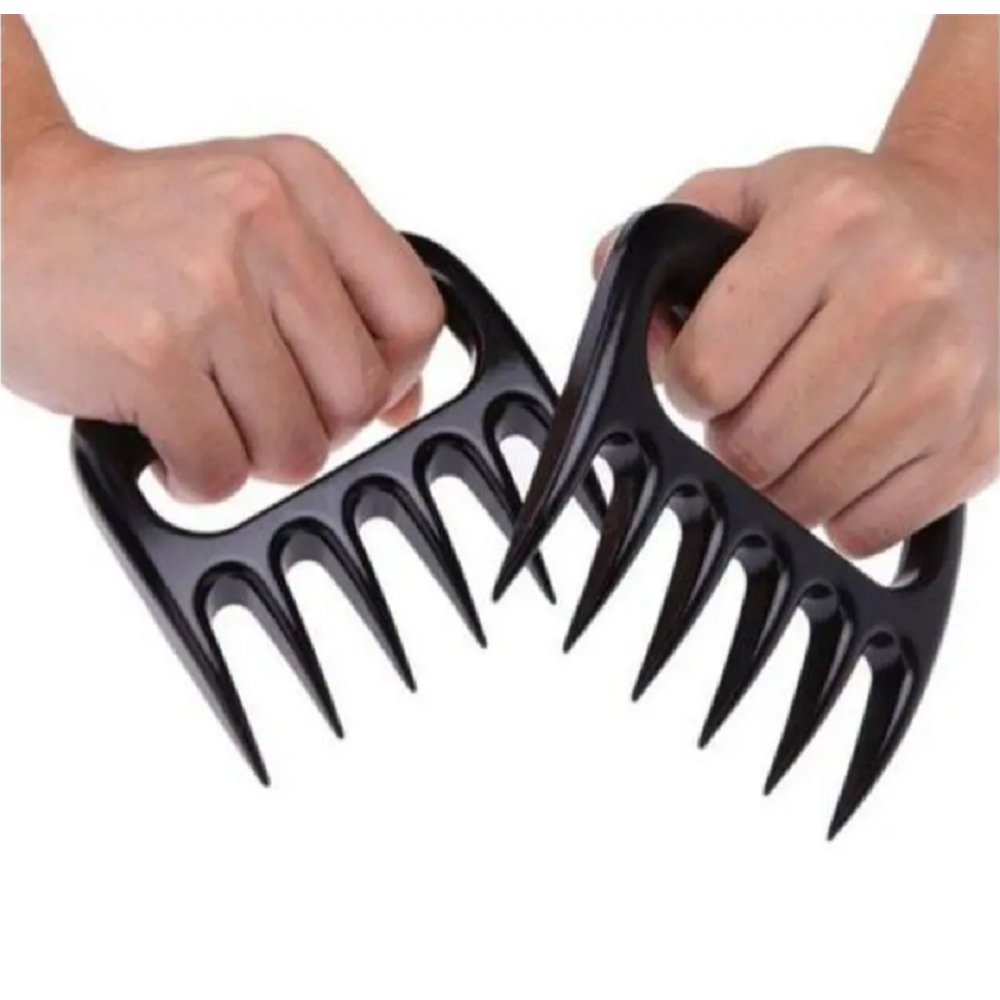 2Pcs Grizzly Claw Meat Processor Fork Pincers Pull Pork Grill Bear Tools Black
