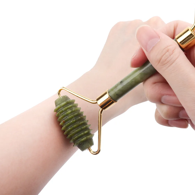 2Pcs Facial Massager Jade Roller Gua Sha Natural Beauty Set
