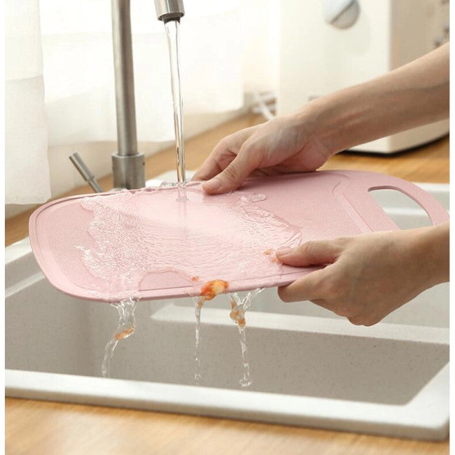 2Pcs Chopping Block Fruits Vegetable Cutting Board Non Slip Anti Overflow