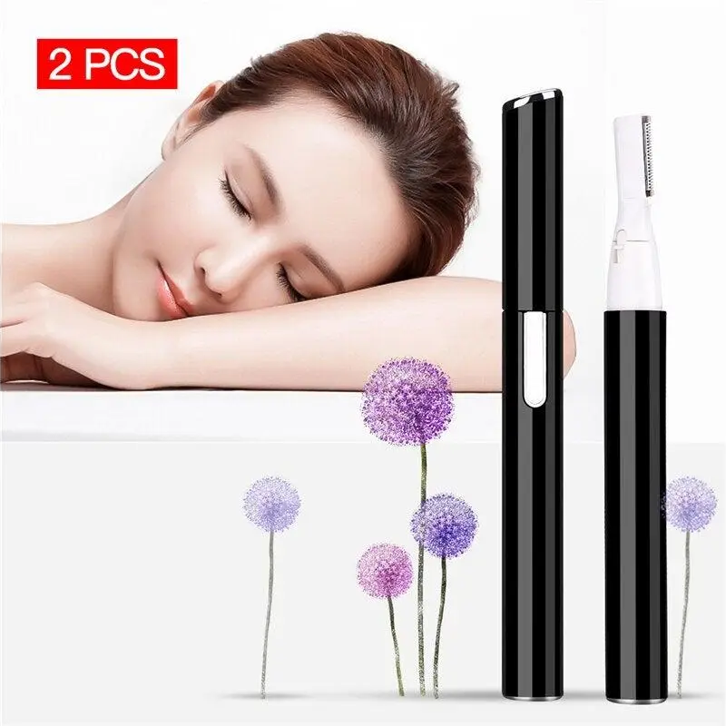 2Pcs Electric Eyebrow Shaver Hair Removal Blade Trimmer For Men Women