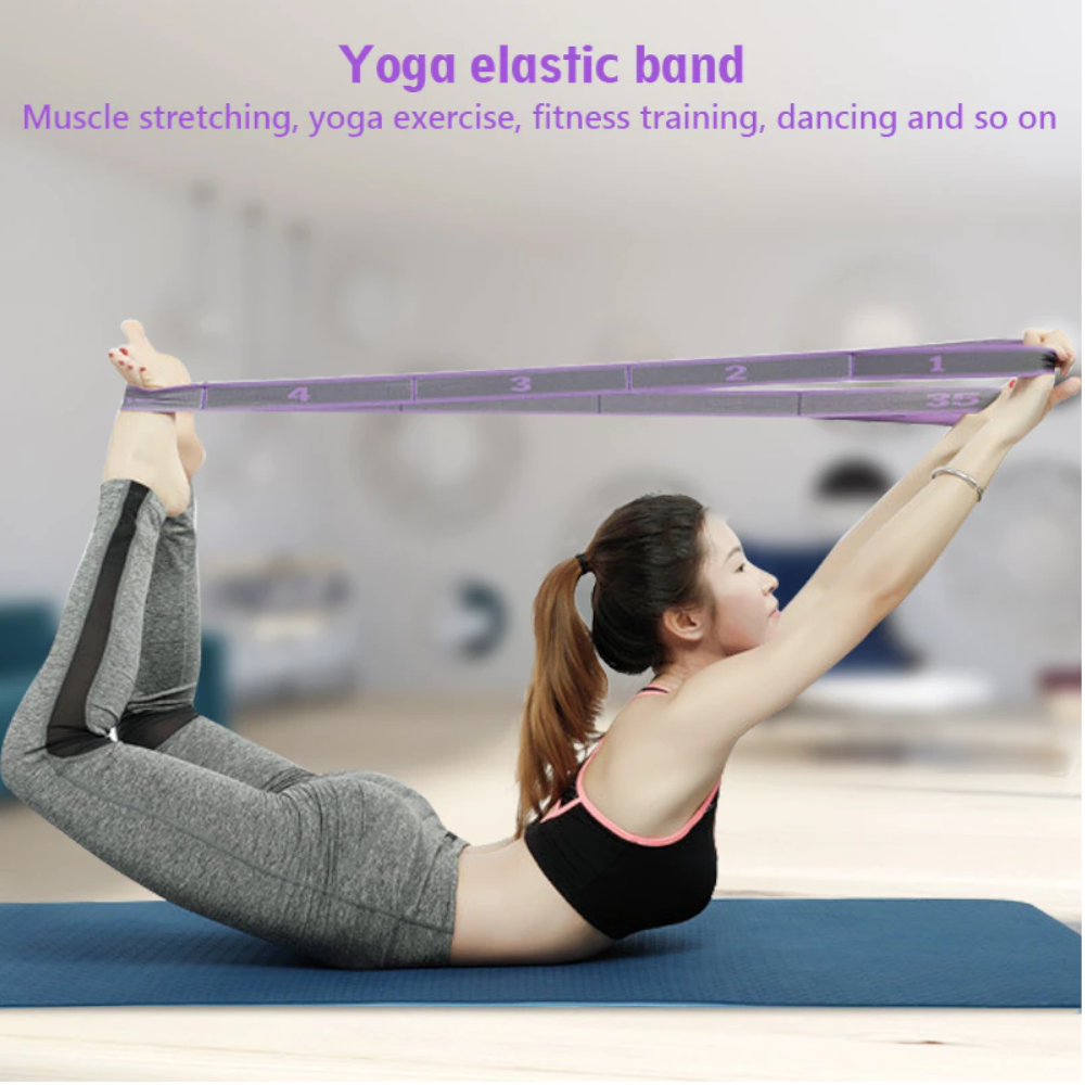 2Pcs Yoga Pull Strap Belt Latin Training Stretch Fitness Elastic Resistance Bands