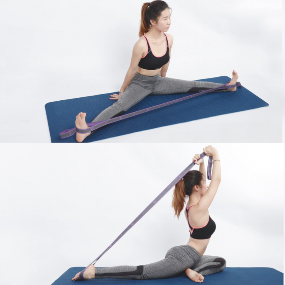 2Pcs Yoga Pull Strap Belt Latin Training Stretch Fitness Elastic Resistance Bands
