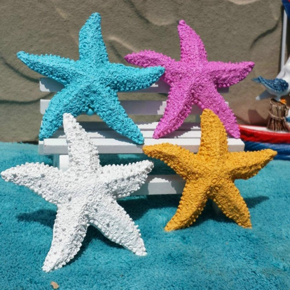 2Pcs Fish Tank Ornament Mediterranean Resin Mini Starfish Aquarium Decoration