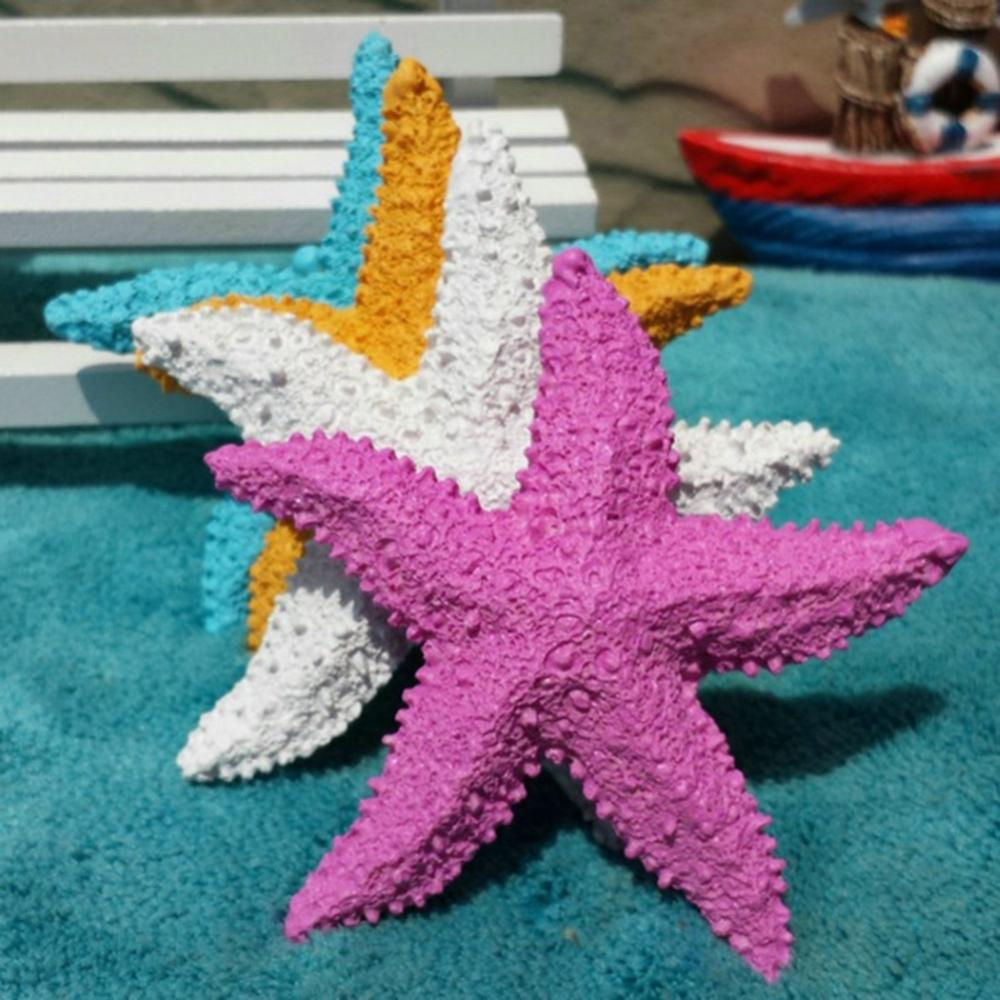2Pcs Fish Tank Ornament Mediterranean Resin Mini Starfish Aquarium Decoration
