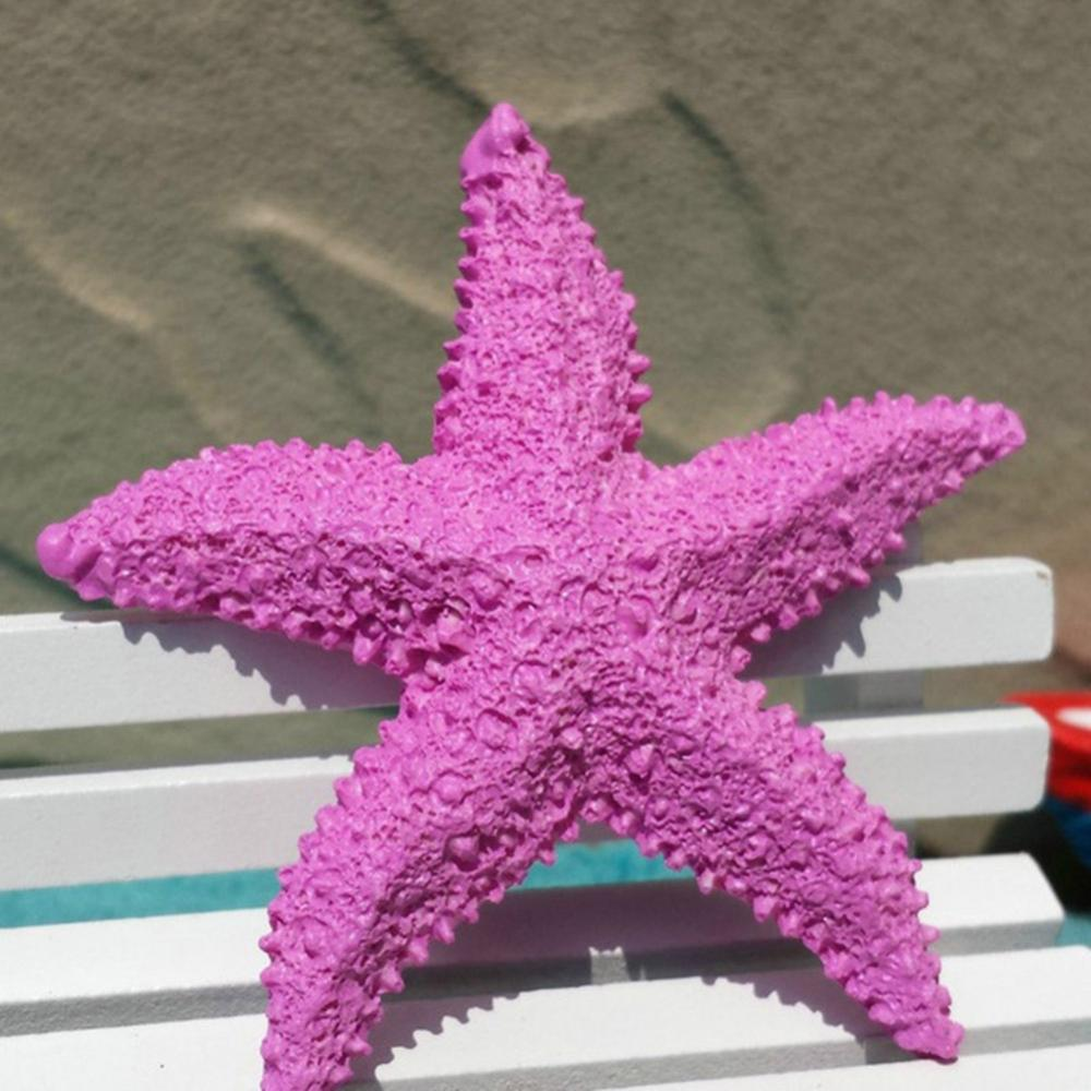 2Pcs Fish Tank Ornament Mediterranean Resin Mini Starfish Aquarium Decoration