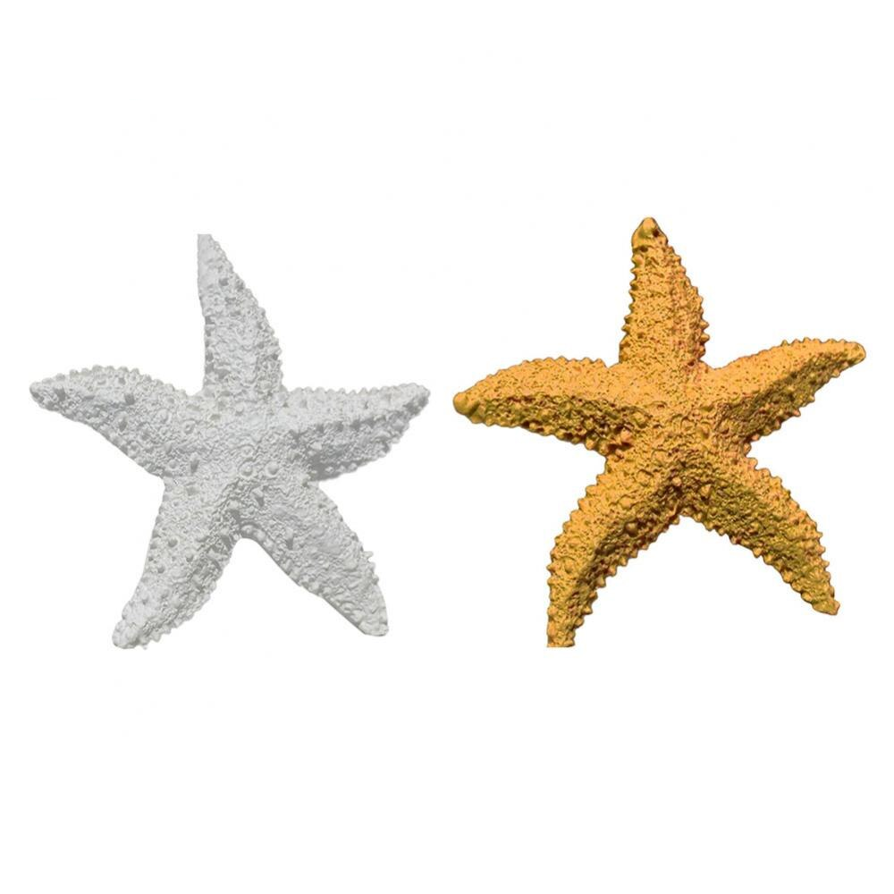 2Pcs Fish Tank Ornament Mediterranean Resin Mini Starfish Aquarium Decoration