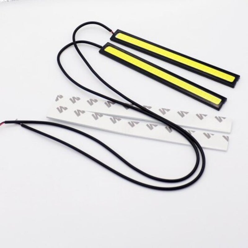 2Pcswaterproof Cob Strip Xenon White Led 14Cm Drl Fog Driving Lamp 12V
