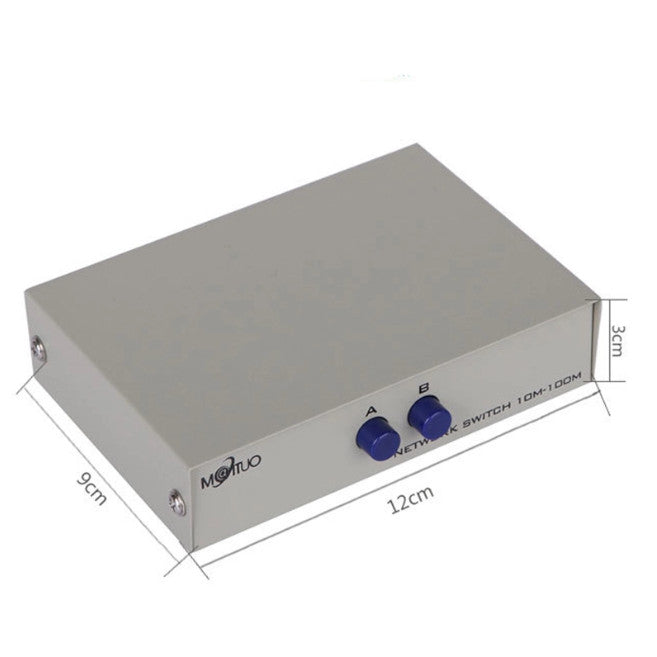 2Port A B Manual Network Sharing Switch Box 2In1 1In2 Rj45 Ethernet Switcher