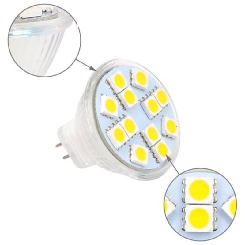 2W Mr11 Led Light Bulbs Ac / Dc 10 30V 20W Halogen Replacement Gu4 Bi Pin Base Warm White