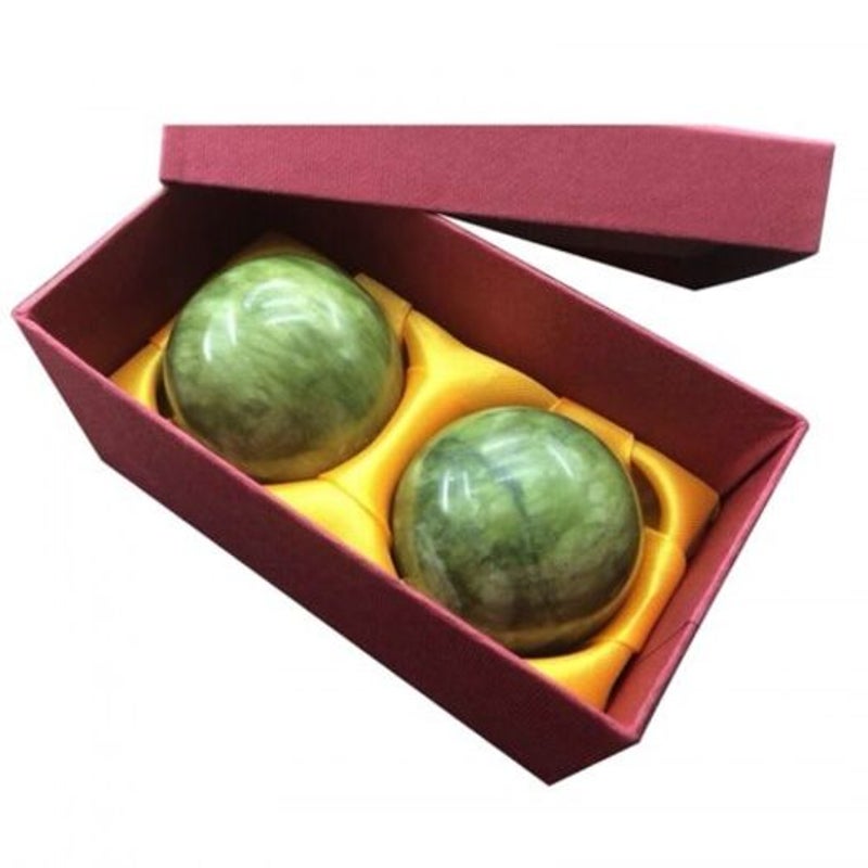 2X Marble Jade Baoding Chinese Stress Exercise Balls