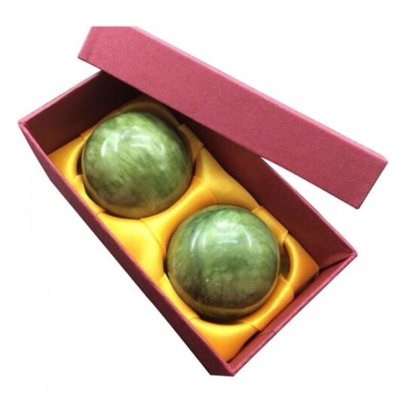2X Marble Jade Baoding Chinese Stress Exercise Balls