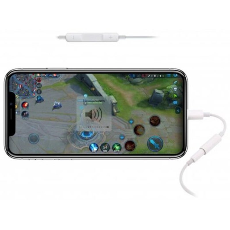3.5 Mm Jack Aux Earphone Audio Adapter Cable For Iphone X / 8 Plus 7 White