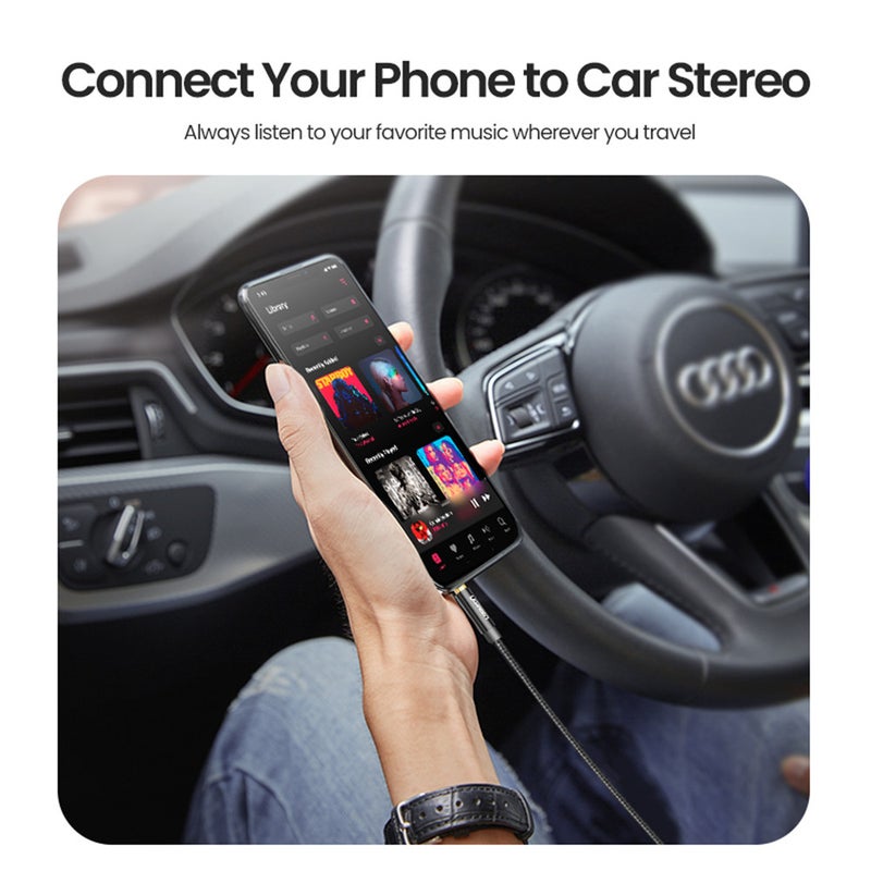 3.5Mm Audio Cable Stereo Auxiliary Cord Gold Plated Male To Braided