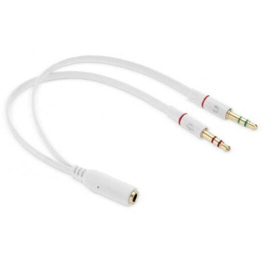 3.5Mm Female To 2 Male Adapter Cable Ivory White