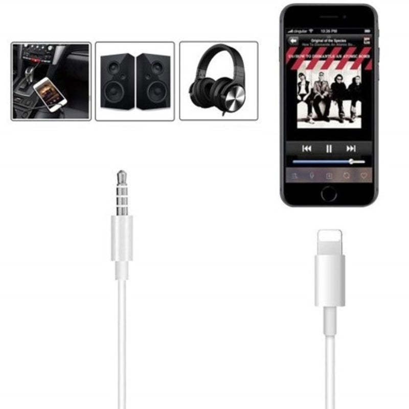 3.5Mm Male Stereo Audio Aux Cable Compatible For Iphone X / Xs Max Xr 8 Plus 7 White