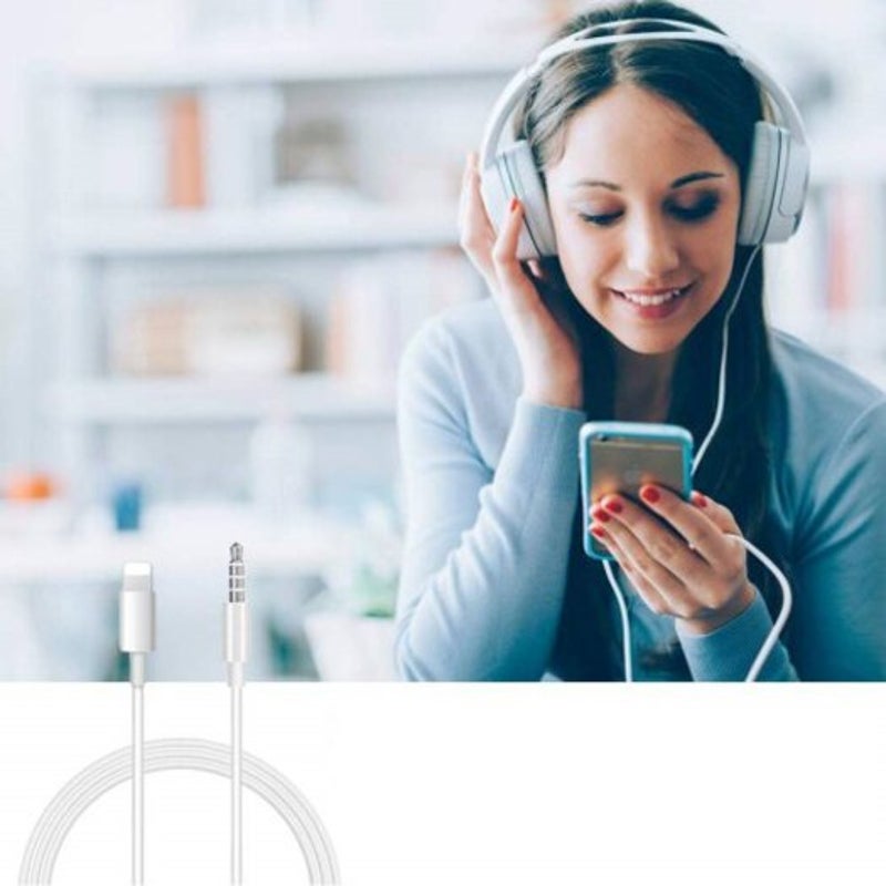 3.5Mm Male Stereo Audio Aux Cable Compatible For Iphone X / Xs Max Xr 8 Plus 7 White