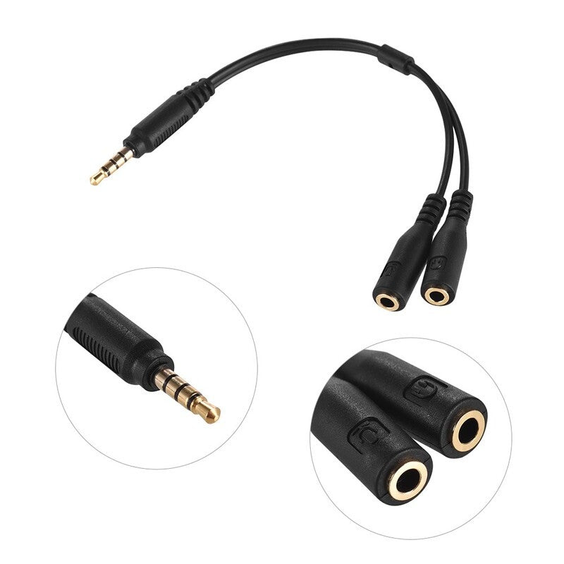 3.5Mm Microphone Adapter Cable Audio Stereo Converter Cord Two Pole Trs Female To One 4 Trrs Male Plug For Ipad Iphone S