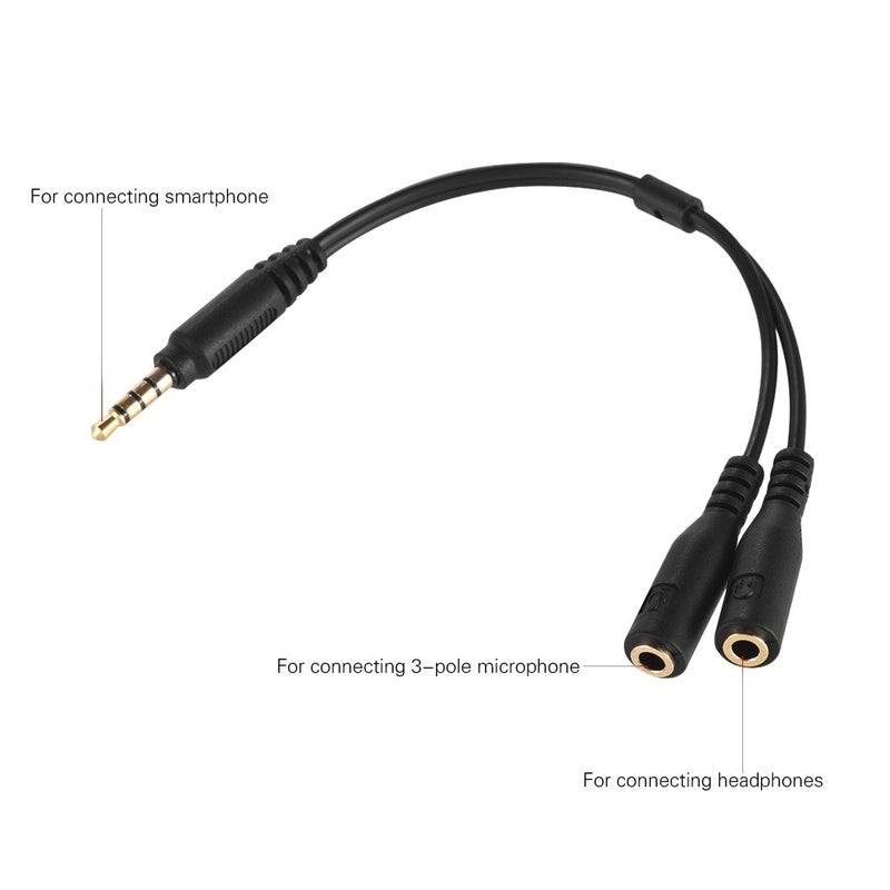 3.5Mm Microphone Adapter Cable Audio Stereo Converter Cord Two Pole Trs Female To One 4 Trrs Male Plug For Ipad Iphone S