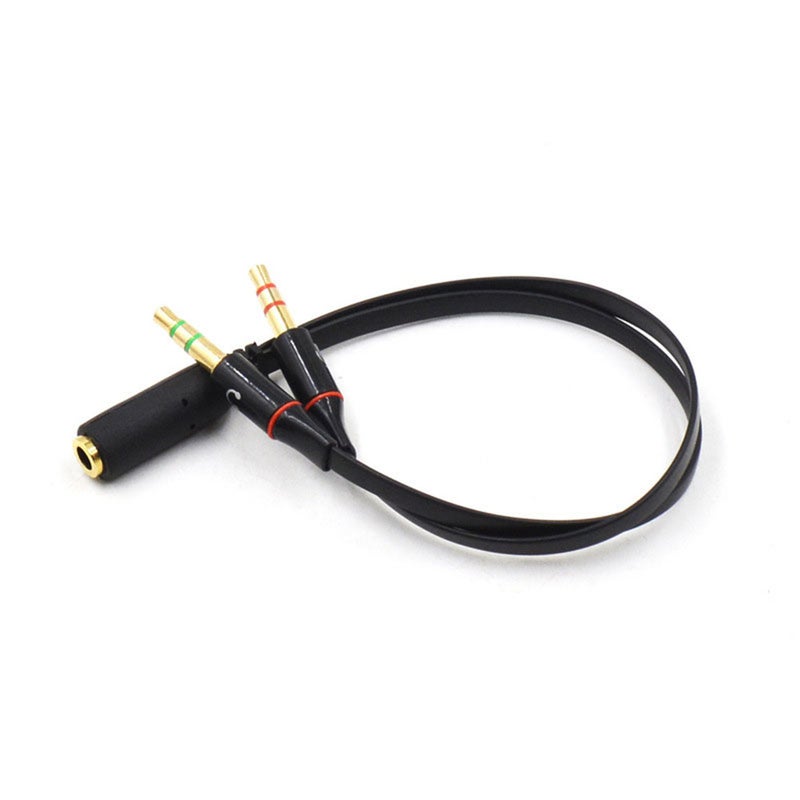 3.5Mm Trrs Adapter 2 Male 1 Female Mini Jack 4 Pin Splitter Stereo Audio Microphone Flat Cable Socket To 3Pin Connector