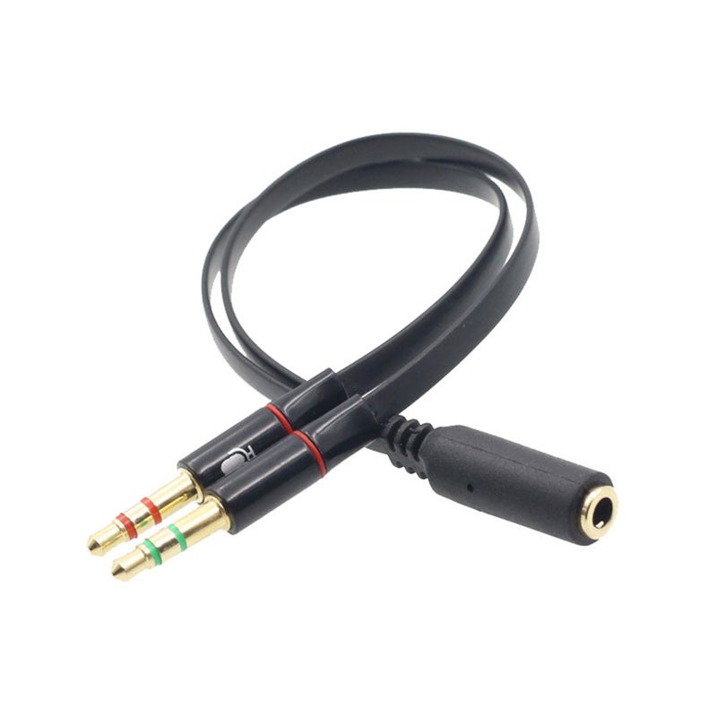 3.5Mm Trrs Adapter 2 Male 1 Female Mini Jack 4 Pin Splitter Stereo Audio Microphone Flat Cable Socket To 3Pin Connector