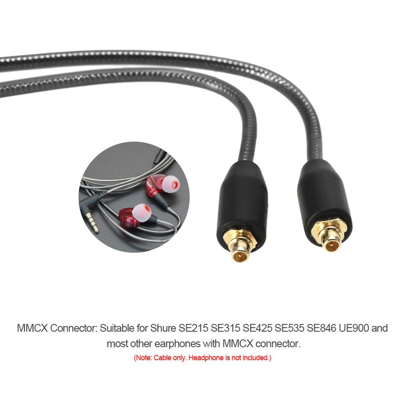 3.5Mm Wired Earphones Cable Detachable Replacement Headphone Cord / Microphone Mmcx Connector For Shure Se215 Se315 Se42
