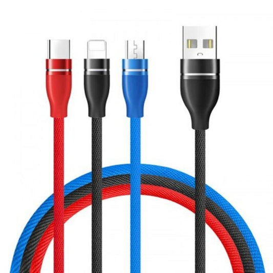 3 In 1 Usb Charger Cable Mobile Phone Wire For Iphone X 5 6 7 8 Multi