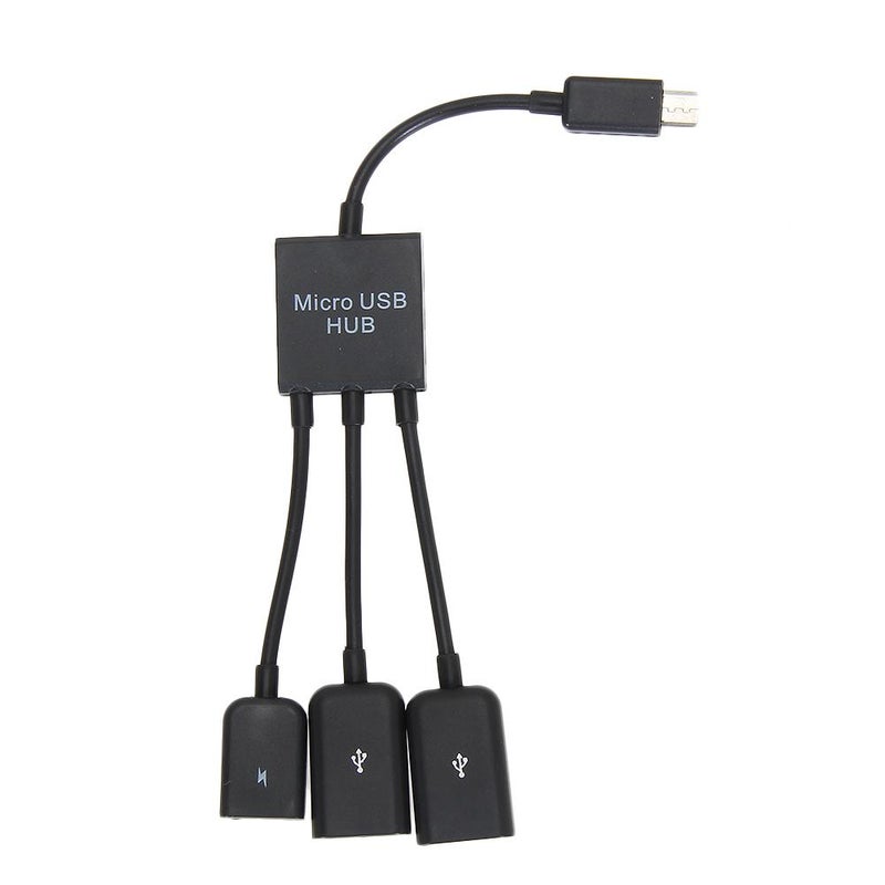 3 In1 Multi Function Dual Micro Usb Host Hub Adapter Cable Male To Female 2.0
