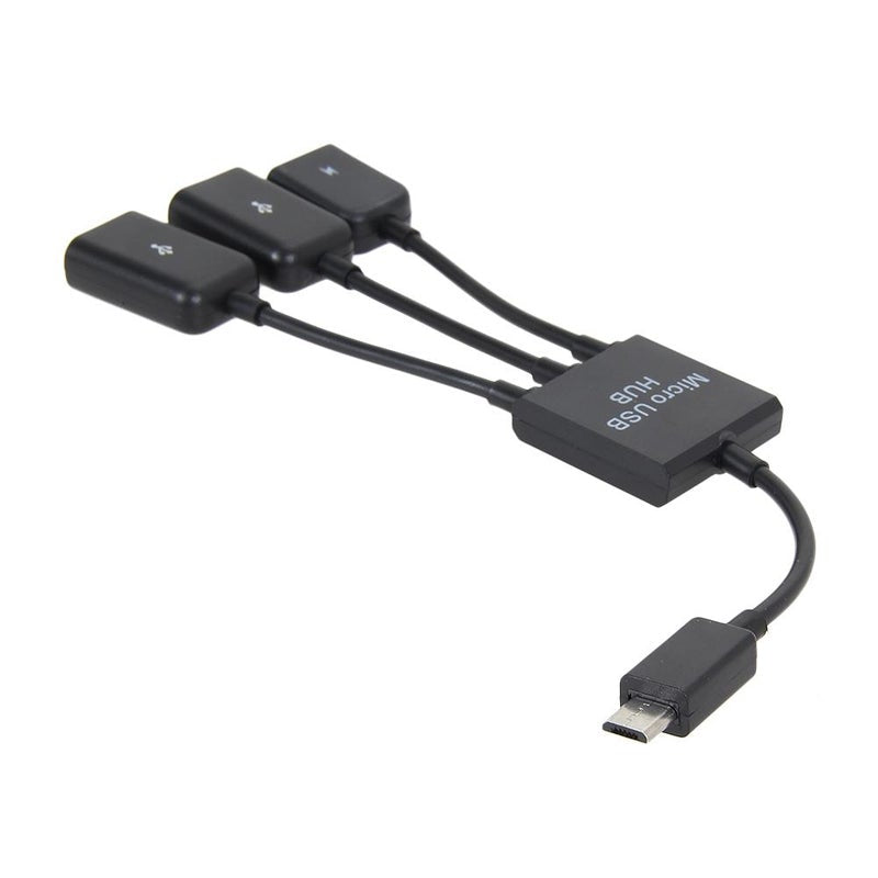 3 In1 Multi Function Dual Micro Usb Host Hub Adapter Cable Male To Female 2.0