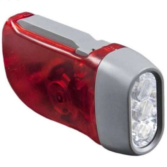 3 Led Hand Pressing Dynamo Crank Power Torch Light Red