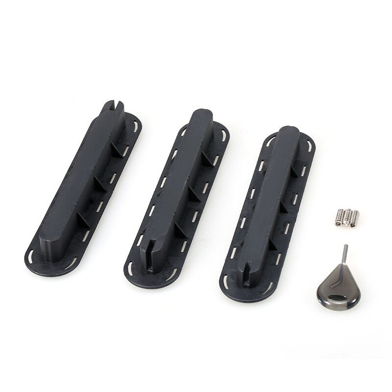 3 Pack Future Tri Fins Box Plugs Base Sup Screw Surf Set Extra Key Screws Black
