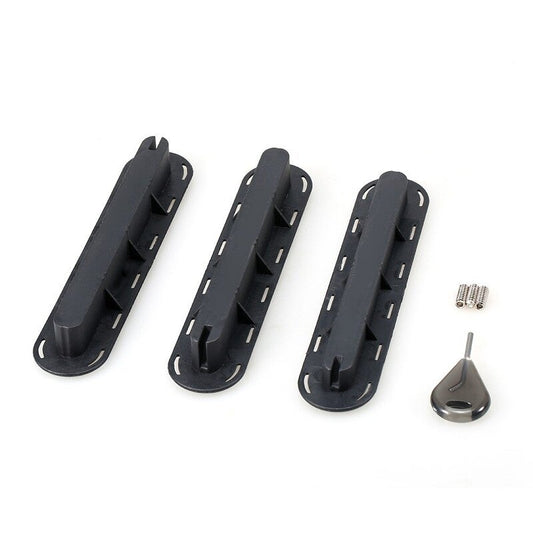 3 Pack Future Tri Fins Box Plugs Base Sup Screw Surf Set Extra Key Screws Black