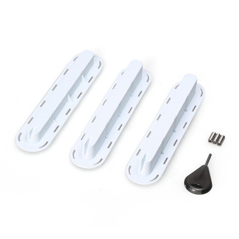 3 Pack Future Tri Fins Box Plugs Base Sup Screw Surf Set Extra Key Screws White