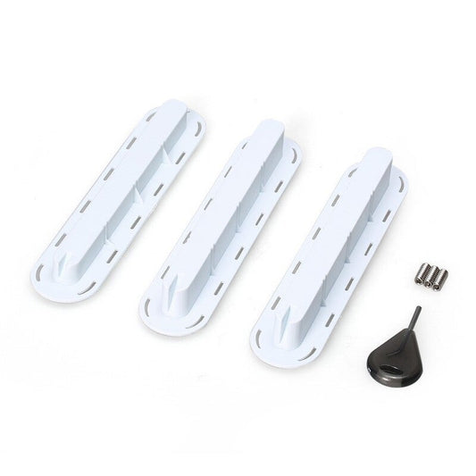 3 Pack Future Tri Fins Box Plugs Base Sup Screw Surf Set Extra Key Screws White
