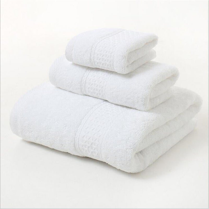 3 Piece Towel Sets Bath Face Hand White
