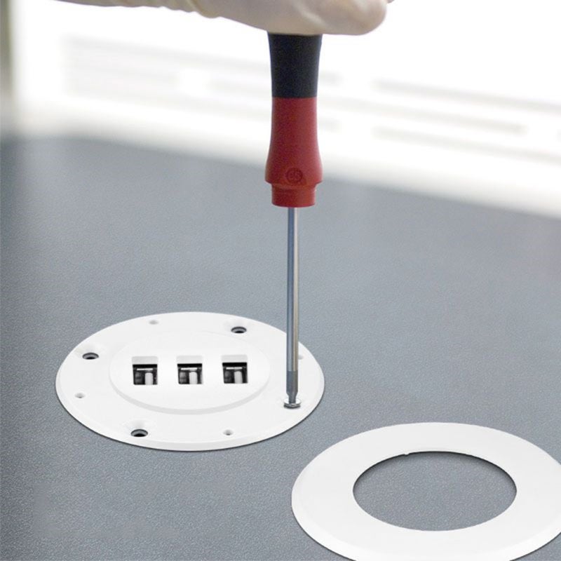 3 Ports Usb 2.0 Hub 5Cm Grommet Hole In Desk Mounting For Laptop Pc Computer