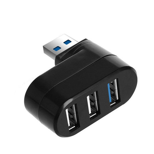 3-In-1 Ports Usb 2.0/3.0 Hub High Speed Rotating Splitter For Pc/Laptop