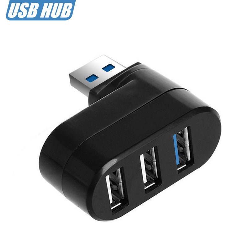 3-In-1 Ports Usb 2.0/3.0 Hub High Speed Rotating Splitter For Pc/Laptop