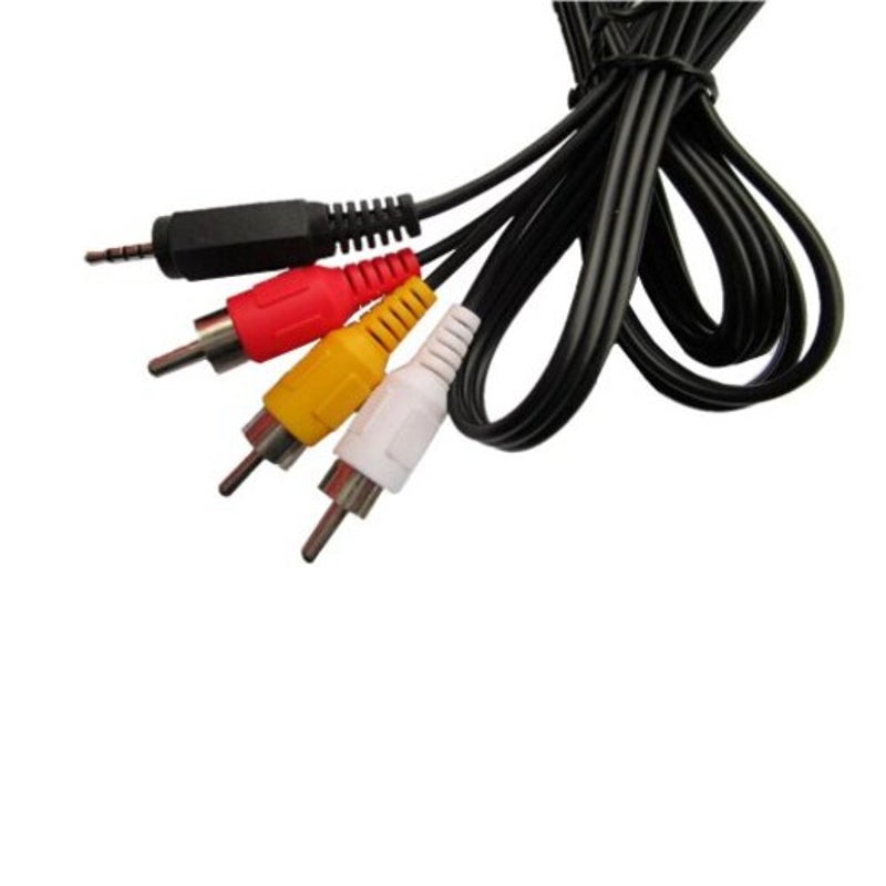 3 Rca Adapter High Quality 3.5 To Male Audio Video Av Cable Wire Cord Black