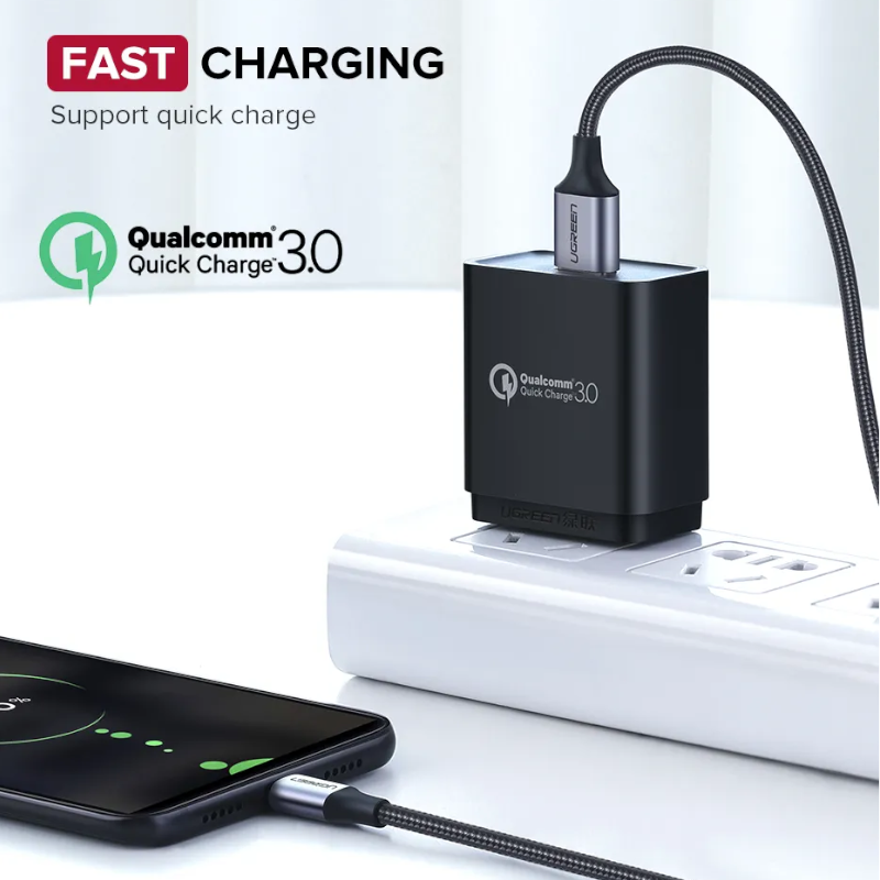 3.0 Micro Usb 3A Fast Charging Cable Android Data Wire Mobile Phone Charger Cord