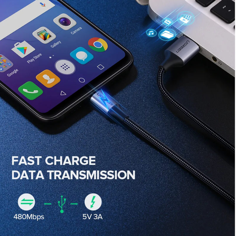 3.0 Micro Usb 3A Fast Charging Cable Android Data Wire Mobile Phone Charger Cord