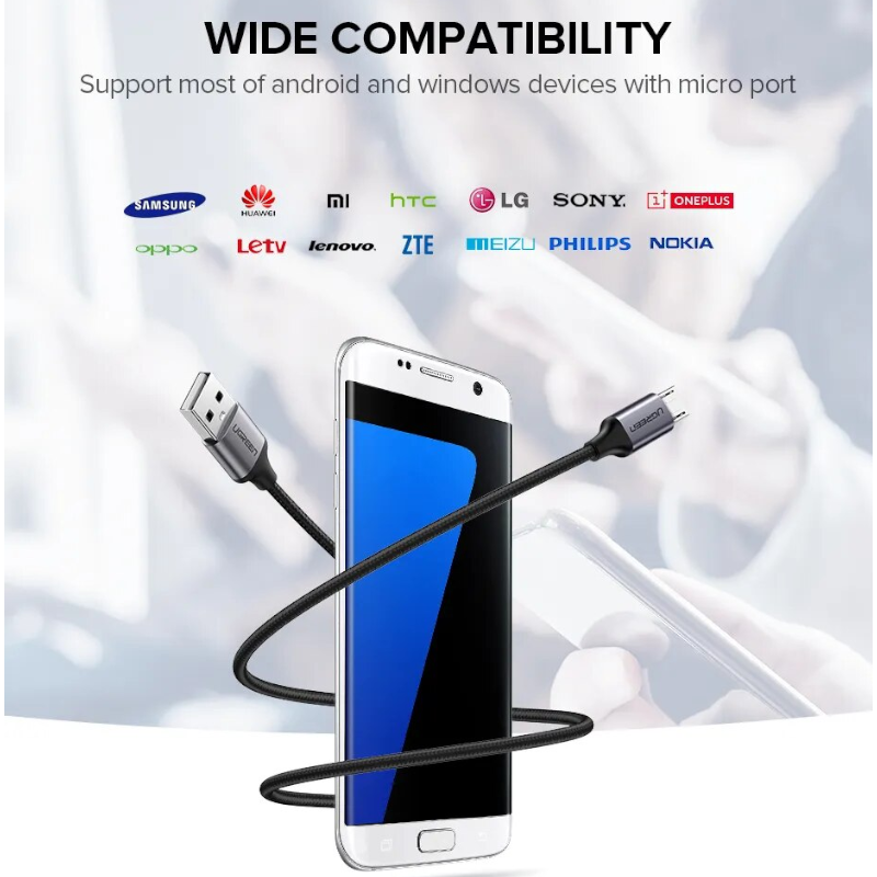 3.0 Micro Usb 3A Fast Charging Cable Android Data Wire Mobile Phone Charger Cord