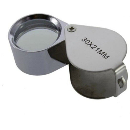 30 X 21Mm Jewelry Magnifier Loupe Folding Watch Silver