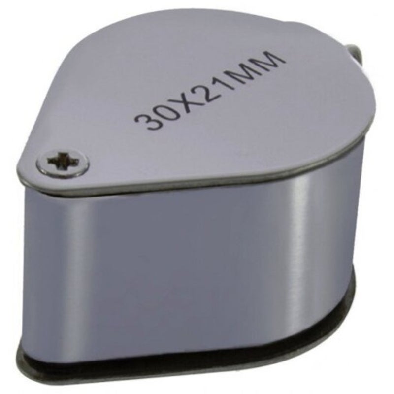 30 X 21Mm Jewelry Magnifier Loupe Folding Watch Silver