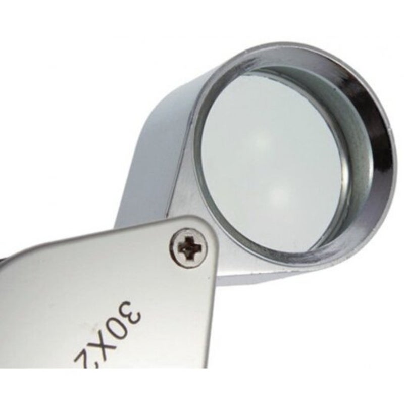 30 X 21Mm Jewelry Magnifier Loupe Folding Watch Silver