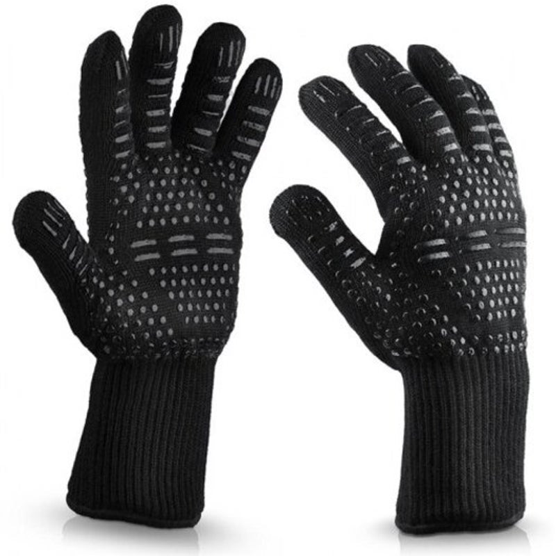 300 500 Centigrade Extreme Heat Resistant Bbq Gloves Black